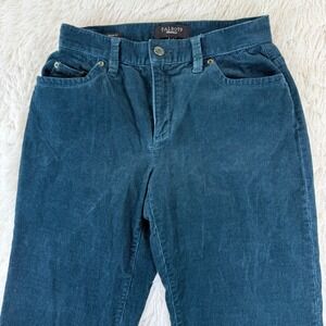 Talbots Corduroy Signature Bootcut Pants Women's Waist 25 Blue Green Cozy Soft